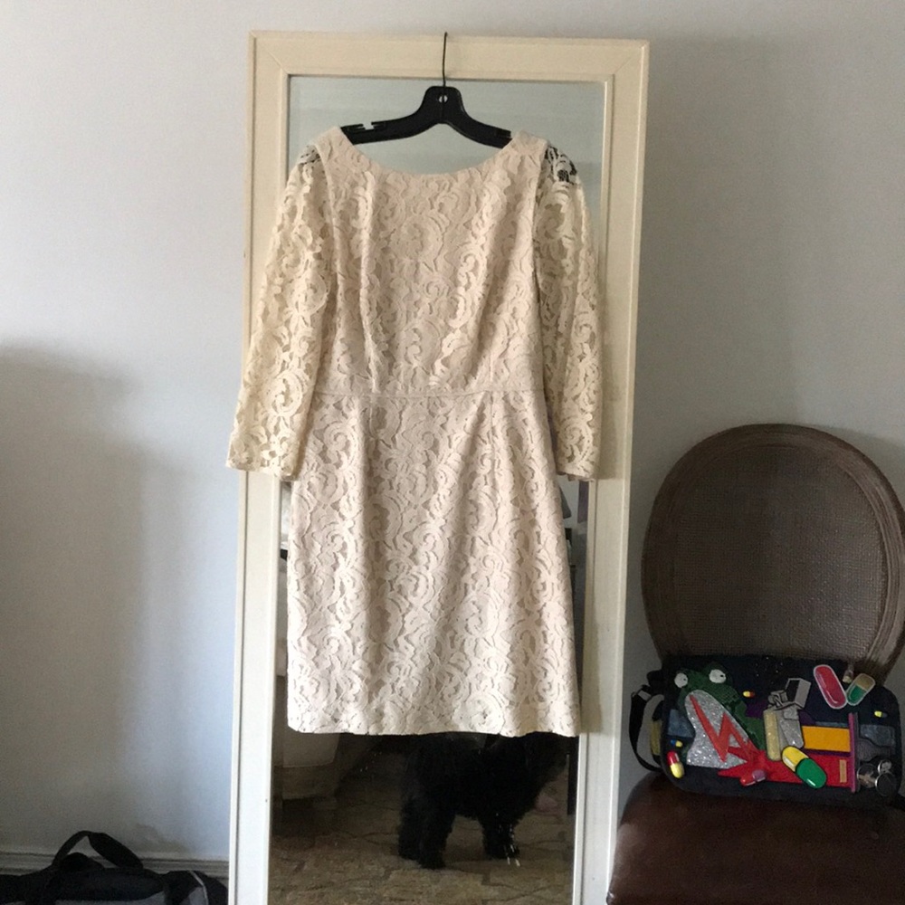 J Crew cream cocktail dress